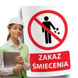 Naklejka 20x30 cm ZAKAZ ŚMIECENIA