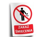 Naklejka 20x30 cm ZAKAZ ŚMIECENIA