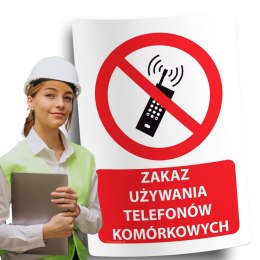 Naklejka 20x30 cm ZAKAZ UŻYWANIA TELEFONÓW KOMÓRKOWYCH