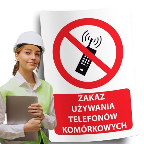 Naklejka 20x30 cm ZAKAZ UŻYWANIA TELEFONÓW KOMÓRKOWYCH Naklejka 20x30 cm ZAKAZ UŻYWANIA TELEFONÓW KOMÓRKOWYCH