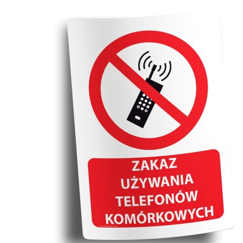 Naklejka 20x30 cm ZAKAZ UŻYWANIA TELEFONÓW KOMÓRKOWYCH Naklejka 20x30 cm ZAKAZ UŻYWANIA TELEFONÓW KOMÓRKOWYCH