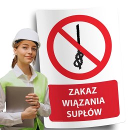 Naklejka 20x30 cm ZAKAZ WIĄZANIA SUPŁÓW