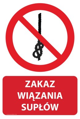 Naklejka 20x30 cm ZAKAZ WIĄZANIA SUPŁÓW
