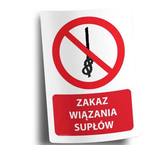 Naklejka 20x30 cm ZAKAZ WIĄZANIA SUPŁÓW Naklejka 20x30 cm ZAKAZ WIĄZANIA SUPŁÓW