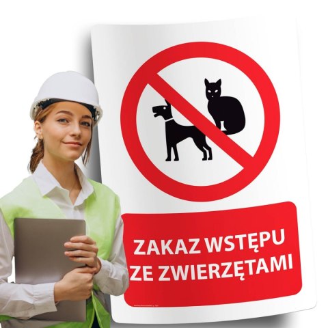Naklejka 20x30 cm ZAKAZ WSTĘPU ZE ZWIERZĘTAMI Naklejka 20x30 cm ZAKAZ WSTĘPU ZE ZWIERZĘTAMI
