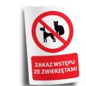 Naklejka 20x30 cm ZAKAZ WSTĘPU ZE ZWIERZĘTAMI