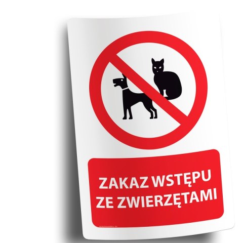 Naklejka 20x30 cm ZAKAZ WSTĘPU ZE ZWIERZĘTAMI Naklejka 20x30 cm ZAKAZ WSTĘPU ZE ZWIERZĘTAMI