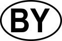 Naklejka na samochód Białoruś - BY