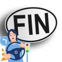 Naklejka na samochód Finlandia - FIN