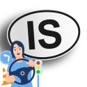 Naklejka na samochód Islandia - IS
