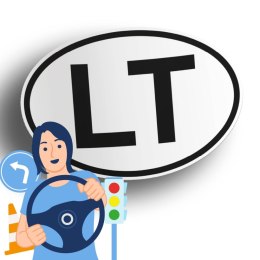 Naklejka na samochód Litwa - LT