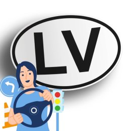 Naklejka na samochód Łotwa - LV