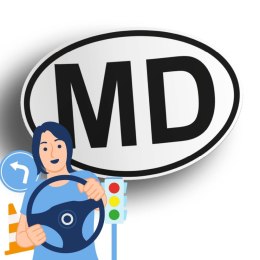 Naklejka na samochód Mołdawia - MD