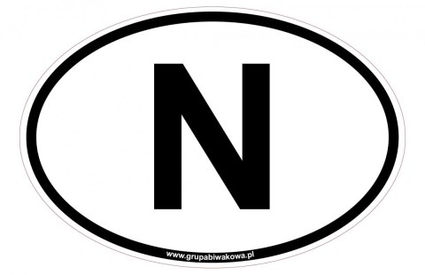 Naklejka na samochód Norwegia - N Naklejka na samochód Norwegia - N