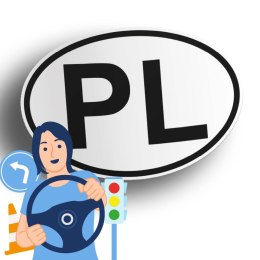 Naklejka na samochód Polska - PL