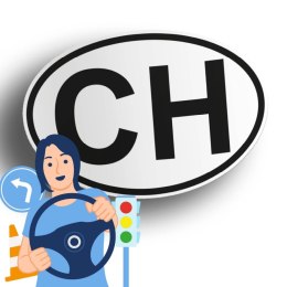 Naklejka na samochód Szwajcaria - CH