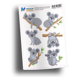 Naklejki miś Koala zestaw 6 sztuk