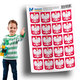 Naklejki Godło Polskie zestaw 20 sztuk