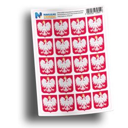 Naklejki Godło Polskie zestaw 20 sztuk