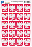Naklejki Godło Polskie zestaw 20 sztuk