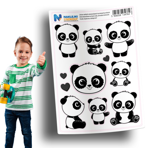 Naklejki Pandy zestaw 11 sztuk Naklejki Pandy zestaw 11 sztuk