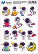 Naklejki Astronauta zestaw 15 sztuk