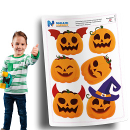 Naklejki dynia Halloween - zestaw 6 sztuk