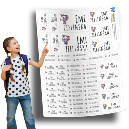 Naklejki imienne, imiennik - 64 sztuki