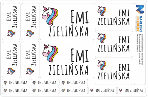 Naklejki imienne, imiennik - 64 sztuki Naklejki imienne, imiennik - 64 sztuki