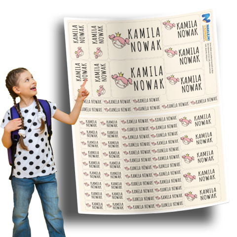 Naklejki imienne, imiennik - 64 sztuki Naklejki imienne, imiennik - 64 sztuki