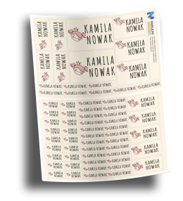 Naklejki imienne, imiennik - 64 sztuki