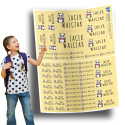 Naklejki imienne, imiennik - 64 sztuki