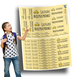 Naklejki imienne, imiennik - 64 sztuki