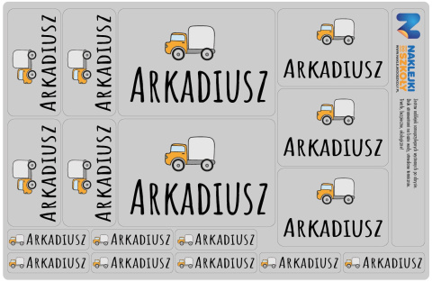 Naklejki imienne, imiennik - 64 sztuki Naklejki imienne, imiennik - 64 sztuki