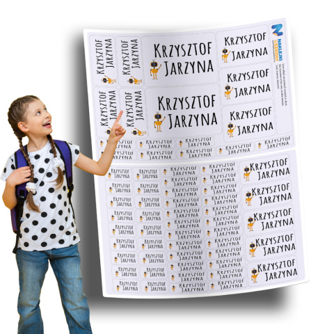 Naklejki imienne, imiennik - 64 sztuki Naklejki imienne, imiennik - 64 sztuki