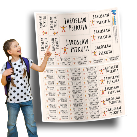 Naklejki imienne, imiennik - 64 sztuki Naklejki imienne, imiennik - 64 sztuki