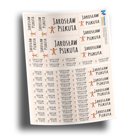 Naklejki imienne, imiennik - 64 sztuki