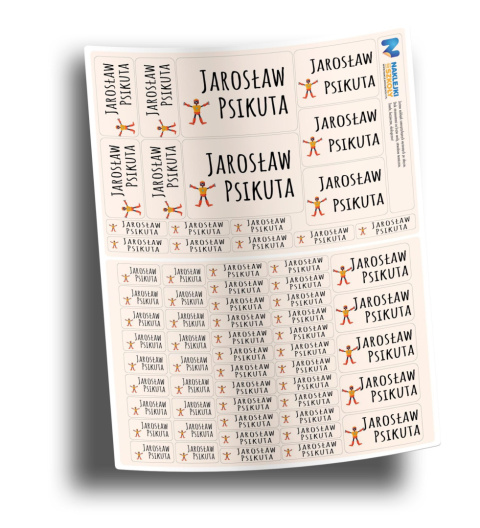 Naklejki imienne, imiennik - 64 sztuki Naklejki imienne, imiennik - 64 sztuki