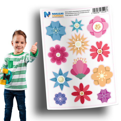 Naklejki kwiaty zestaw 12 sztuk Naklejki kwiaty zestaw 12 sztuk