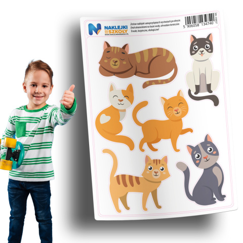 Naklejki Koty zestaw 6 sztuk Naklejki Koty zestaw 6 sztuk