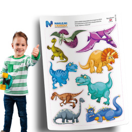 Naklejki z dinozaurami - zestaw 9 sztuk