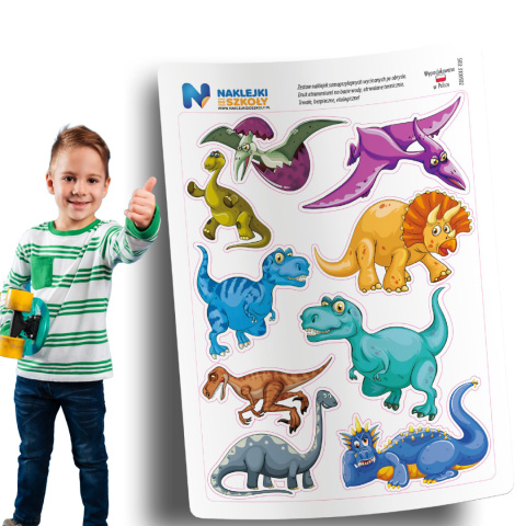 Naklejki z dinozaurami - zestaw 9 sztuk Naklejki z dinozaurami - zestaw 9 sztuk