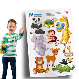 Naklejki z dzikimi zwierzętami - zestaw 11 sztuk