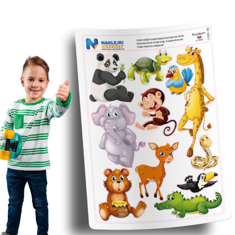 Naklejki z dzikimi zwierzętami - zestaw 11 sztuk Naklejki z dzikimi zwierzętami - zestaw 11 sztuk