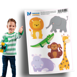 Naklejki z dzikimi zwierzętami - zestaw 6 sztuk