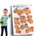 Naklejki z kapibarą - zestaw 8 sztuk