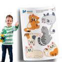 Naklejki z kotami - zestaw 6 sztuk