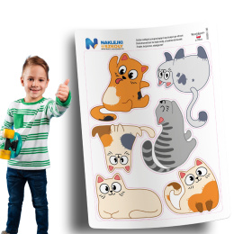Naklejki z kotami - zestaw 6 sztuk