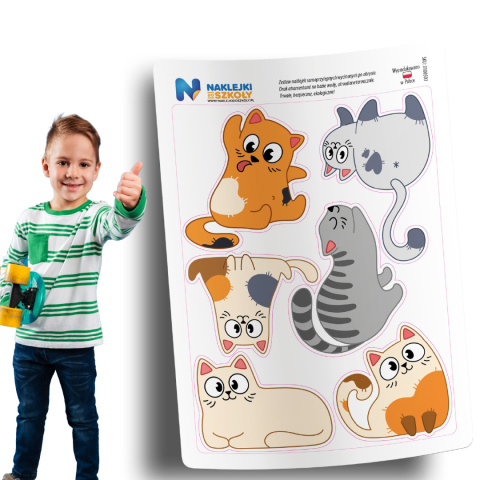 Naklejki z kotami - zestaw 6 sztuk Naklejki z kotami - zestaw 6 sztuk