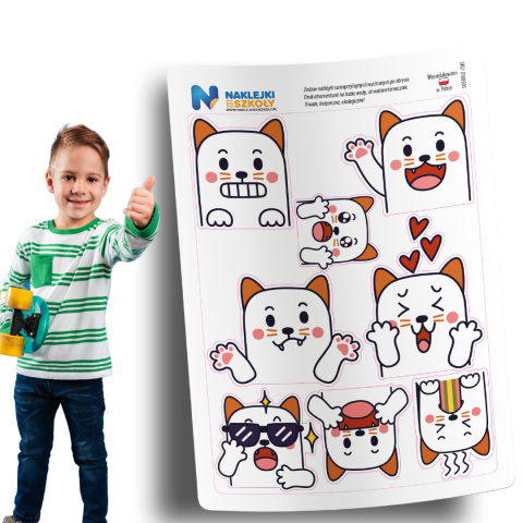 Naklejki z kotami - zestaw 8 sztuk Naklejki z kotami - zestaw 8 sztuk